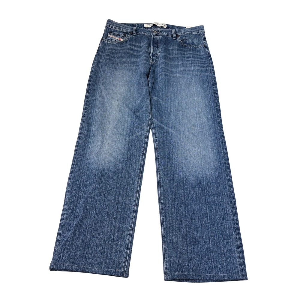 NWT Diesel Kratt Jeans Mens 38x30 Blue Straight Wide Leg‎ Denim Made Italy READ